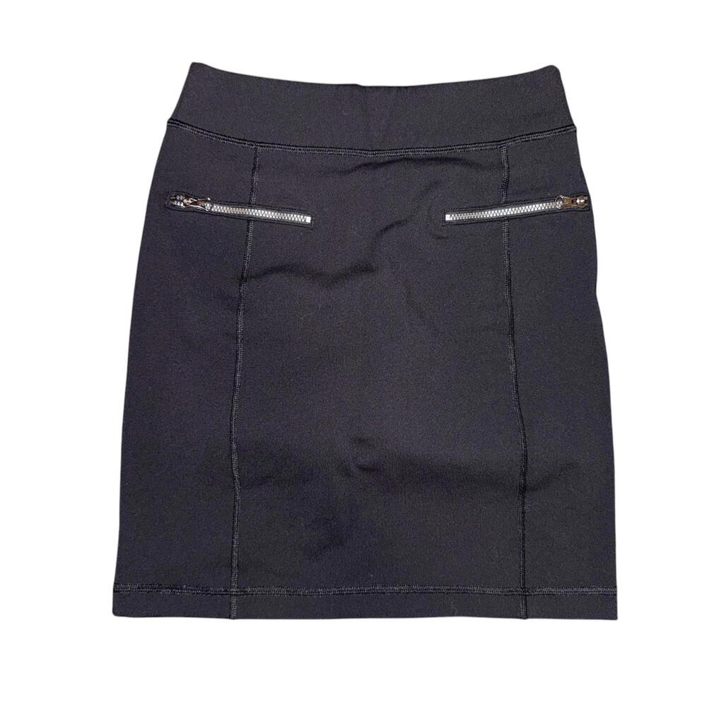 Lululemon‎ Skirt Women's 4 Black Rocket Pencil Retro Front Zip Pockets Stretch